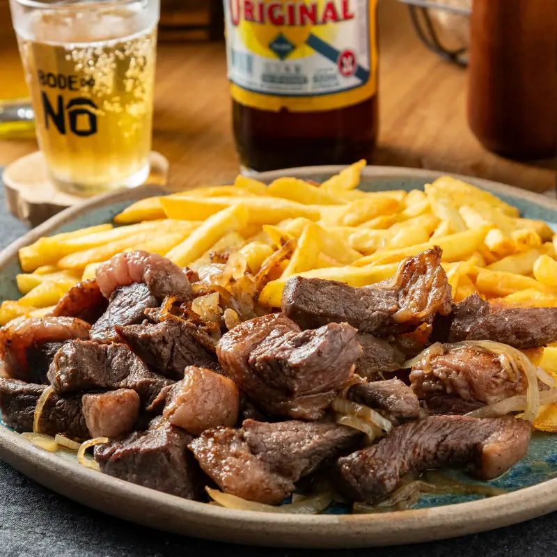 Chapa de Picanha com Macaxeira Frita e Queijo